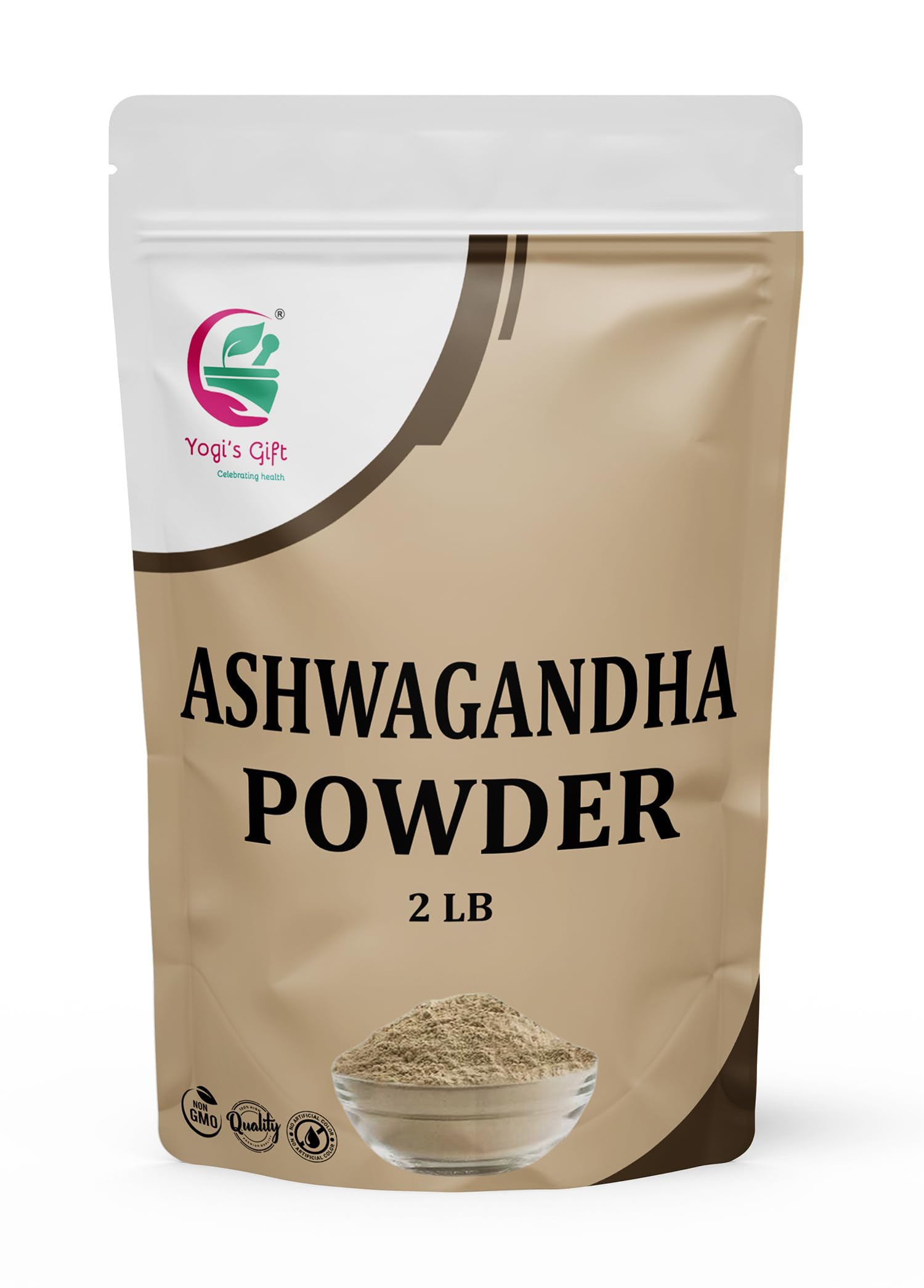 Ashwagandha Powder 2 Lb  100% Natural & Pure Ashwagandha Root Powder  Finely Grounded For Teas  Smoothies & Recipes  2 Lb Bulk Pack  Resealable Bag For Freshness - By Yogis Gift