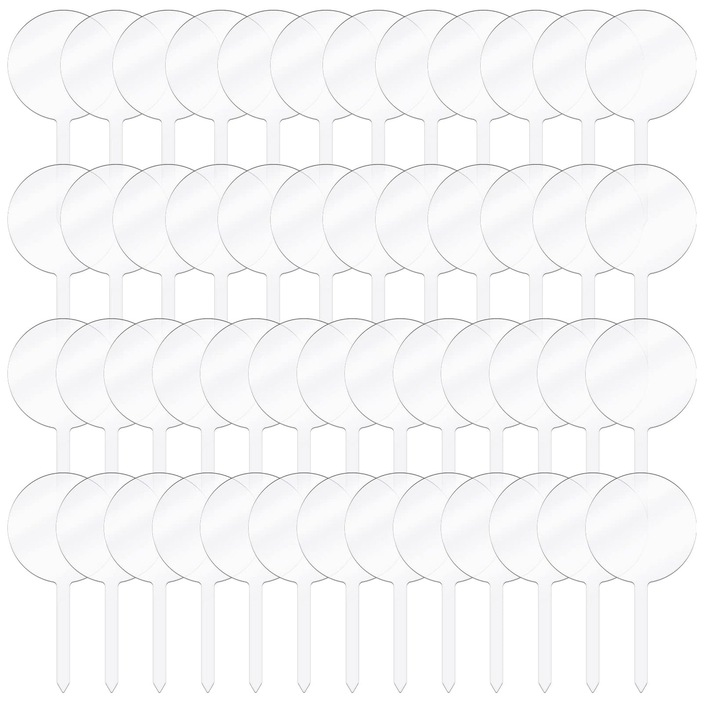 50 Pieces 2 Inch Round Acrylic Cupcake Toppers Blank Cupcake Stick Toppers Clear Mini Diy Cake Topper For Birthday Festival Part