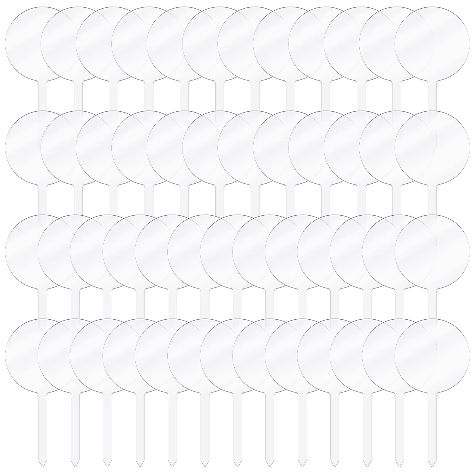 50 Pieces 2 Inch Round Acrylic Cupcake Toppers Blank Cupcake Stick Toppers Clear Mini Diy Cake Topper For Birthday Festival Part