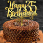 Happy 00Th Birthday Cake Topper, 00 Birthday Party Cake Decorations (Acrylic Gold, 35Th)