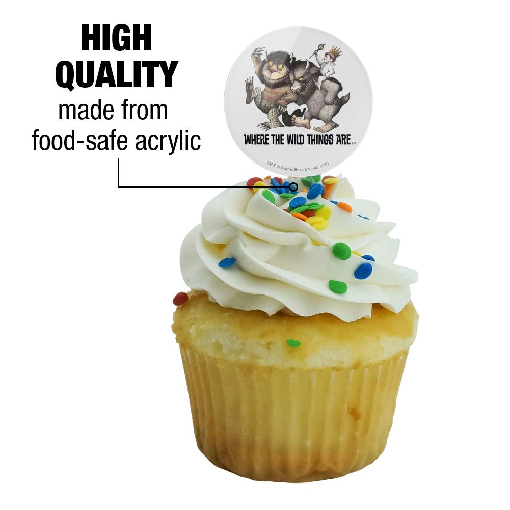 GRAPHICS & MORE Cupcake Picks Set of 6, Acrylic, Multi Color, Where the Wild Things Are Theme