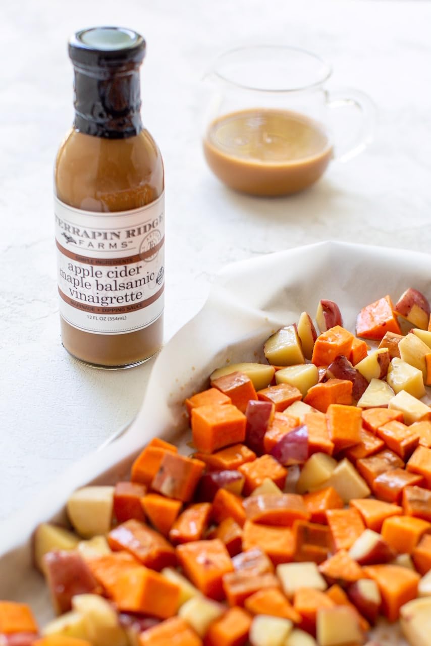 Terrapin Ridge Farms Apple Cider Maple Balsamic Vinaigrette – Gourmet Salad Dressing – 1 Quart Bottle