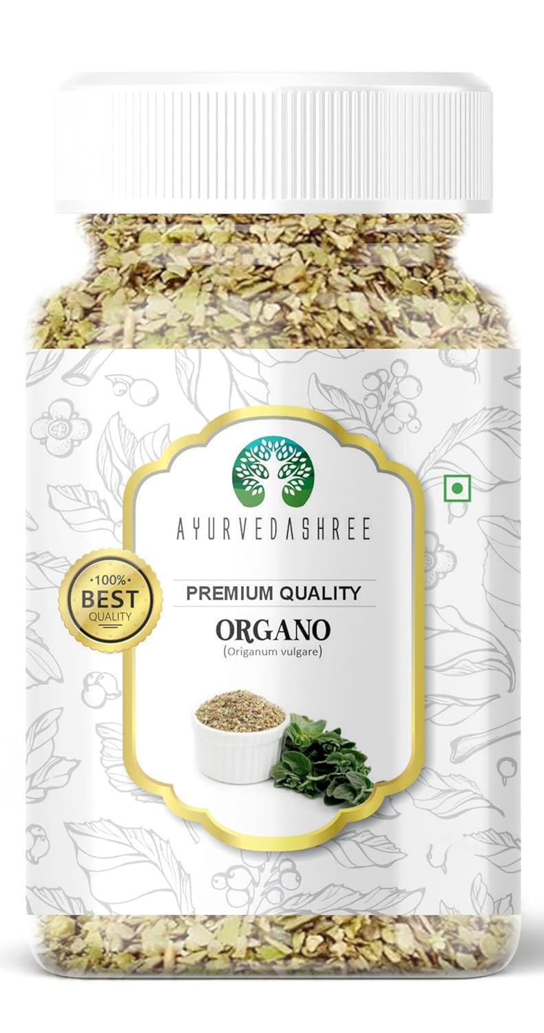 AYURVEDASHREE Oregano Seasoning 100gm PET Jar ~ All Natural | Vegan | NON-GMO | Indian Spice | Dried Herbs For Cooking & Sprinkl