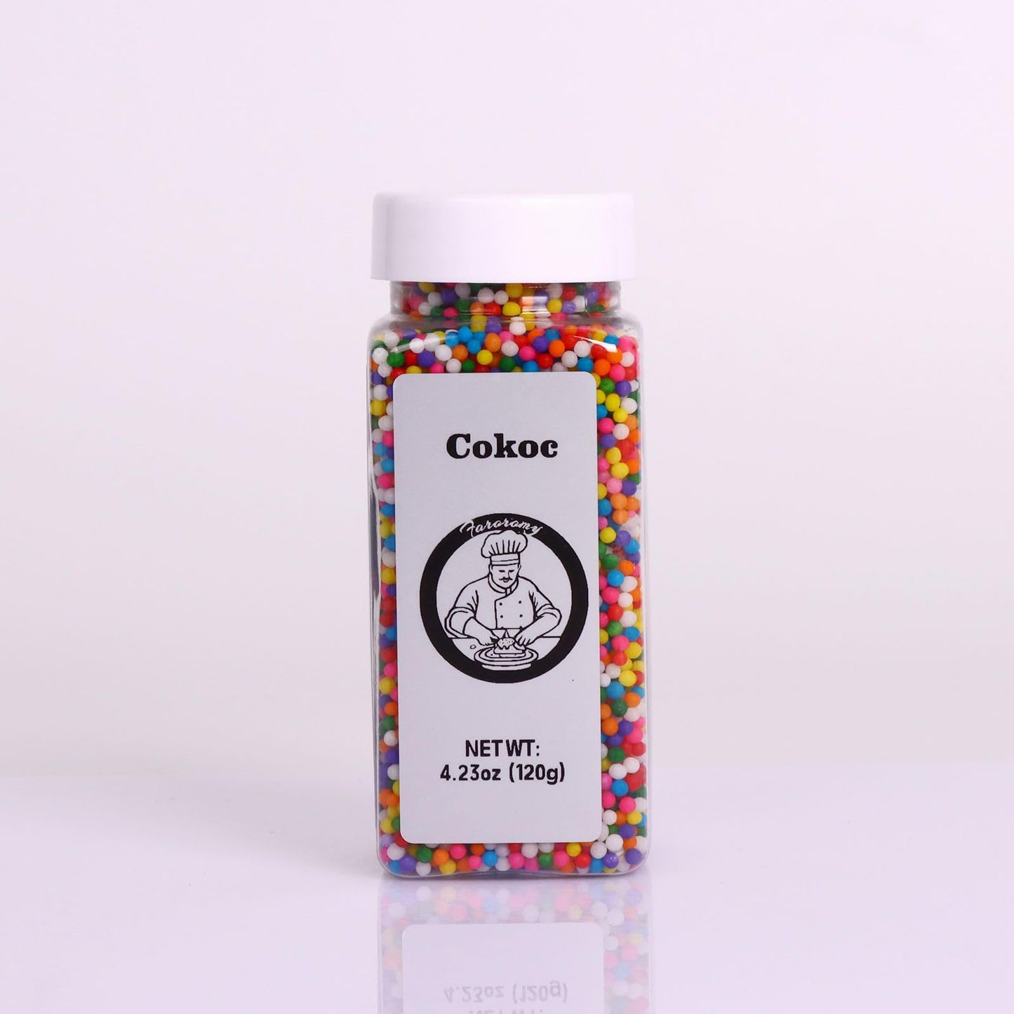 Cokoc Rainbow Sprinkles, Edible Dessert Topping for Cakes & Ice Cream, 4.23oz