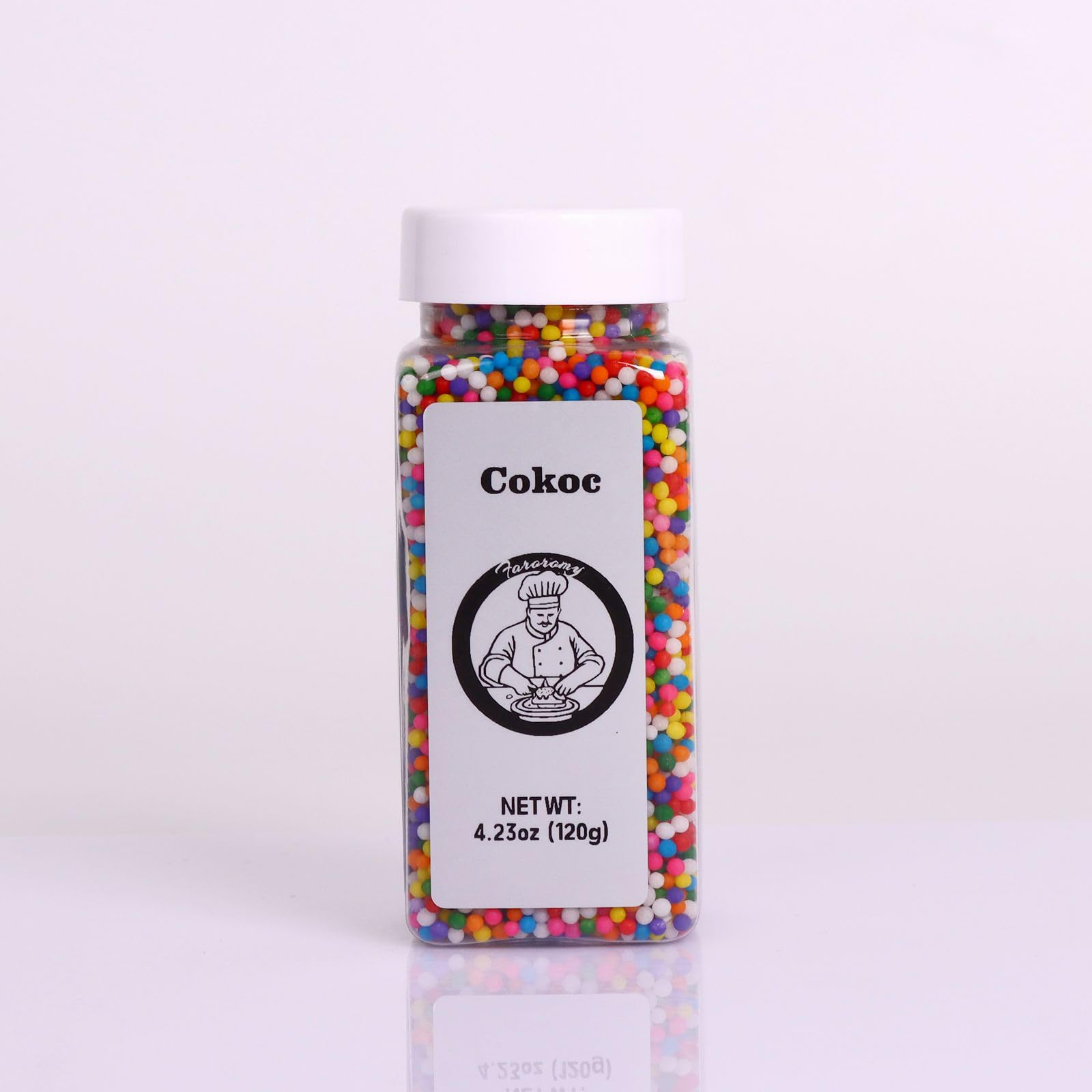 Cokoc Rainbow Sprinkles, Edible Dessert Topping for Cakes & Ice Cream, 4.23oz