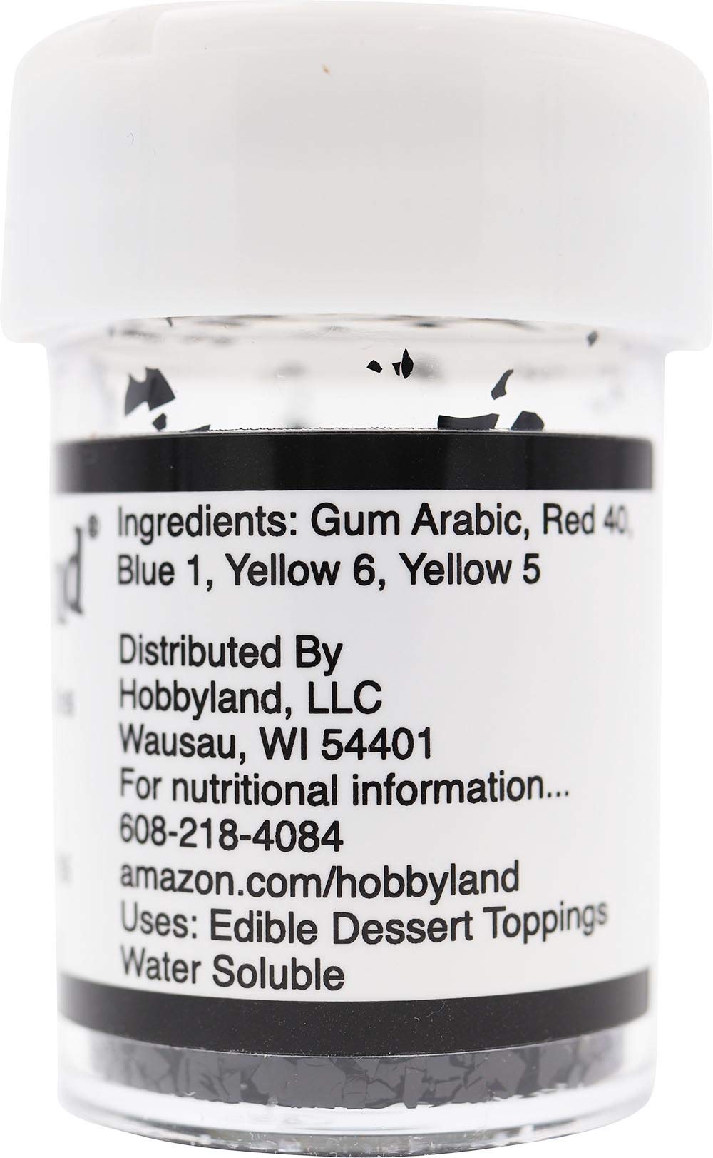 Hobbyland Edible Glittery Flakes (Black Glitter Flakes, 1/4 oz)