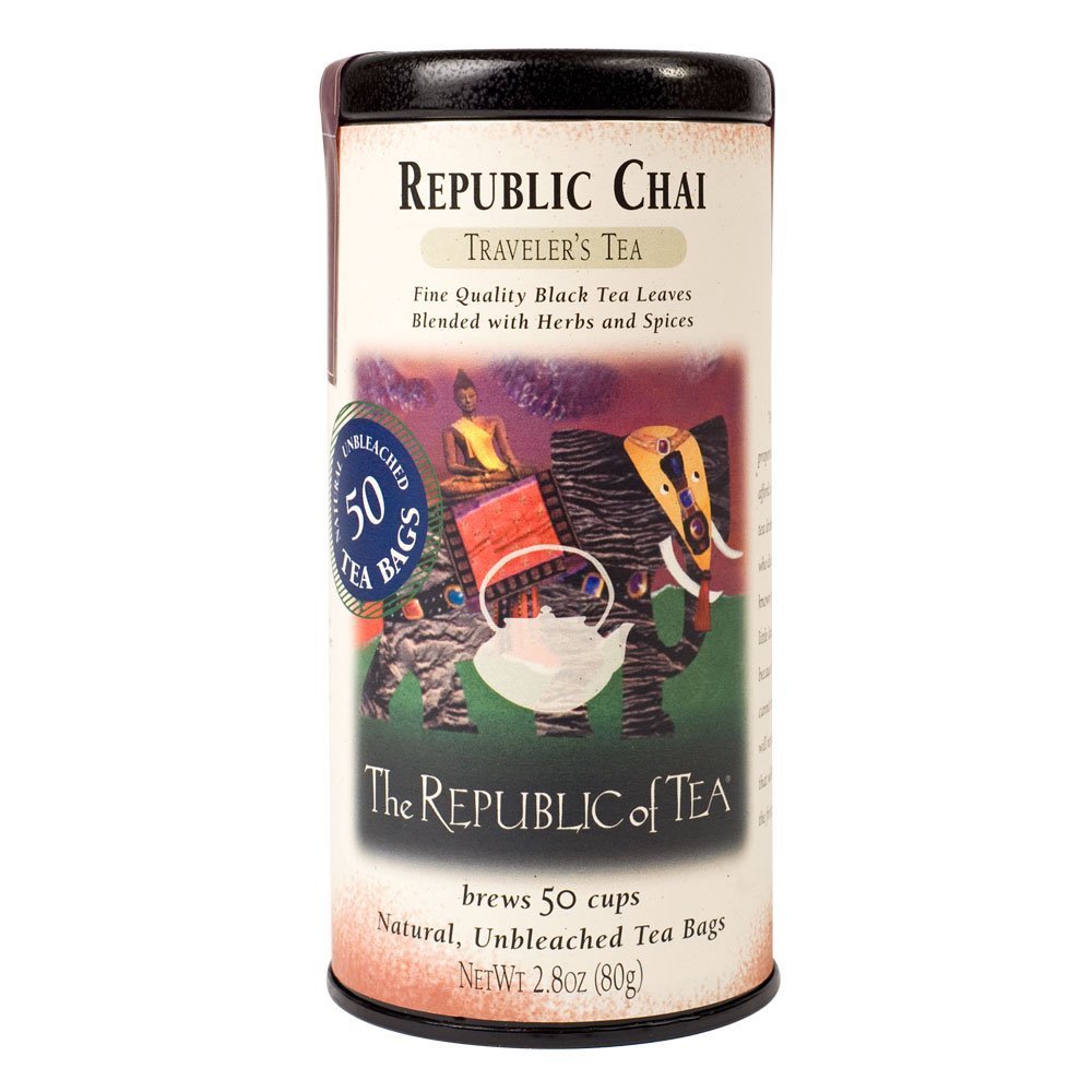 The Republic of Tea Republic Chai Black Tea - 50 Count Tin, Unique Spices Blend, Premium Quality