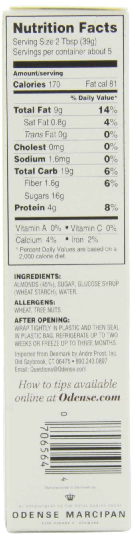 Odense Almond Paste, Gluten-Free, 7-Ounce Tube (Pack Of 6)