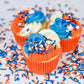 Sweets &   Boutique Edible Cake Sprinkles, 4 Ounce, Fancy Orange & Blue for Cake Decorating