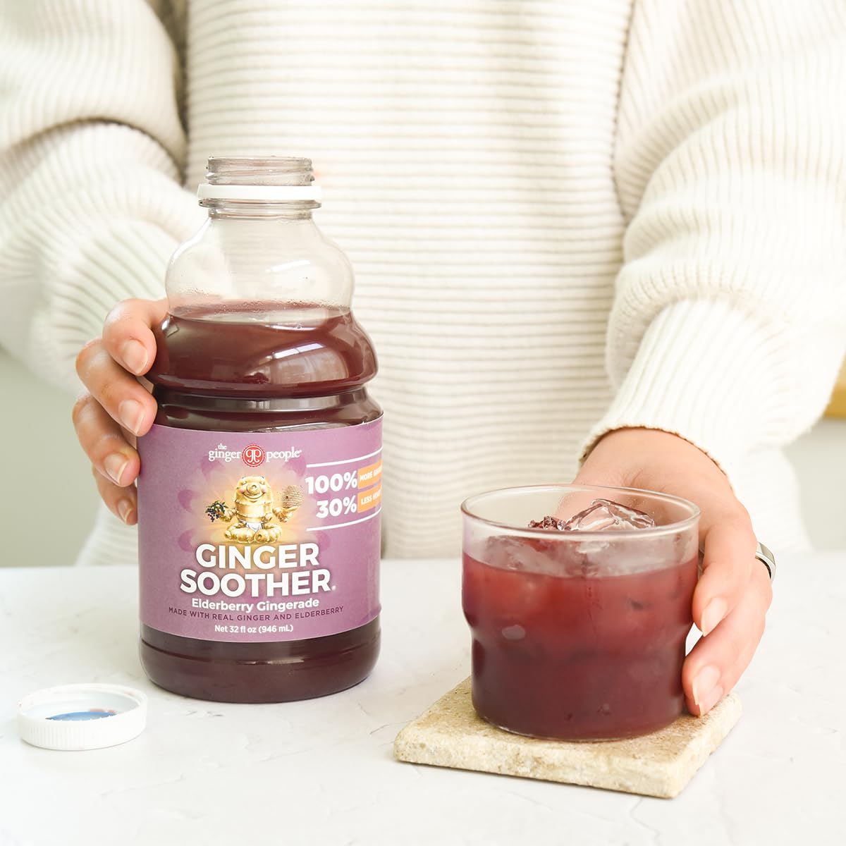 The Ginger People Elderberry Gingerade, Premium Quality Juice, 32 Fl Oz, Pack of 1