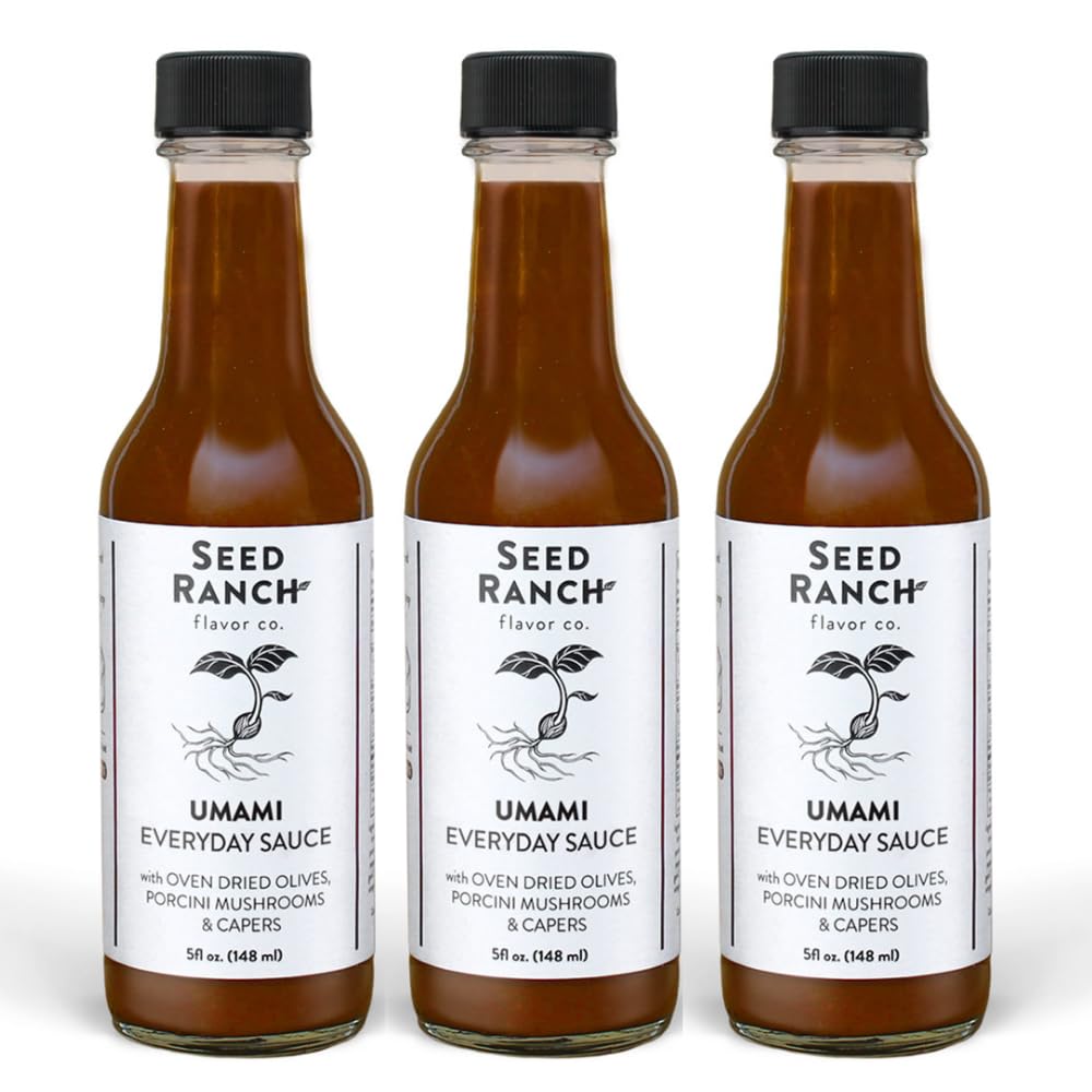 Seed Ranch Umami Everyday Hot Sauce, Mild Heat, 5 Fl Oz (Pack of 3), Vegan, Non-GMO, Gluten-Free