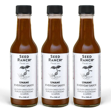 Seed Ranch Umami Everyday Hot Sauce, Mild Heat, 5 Fl Oz (Pack of 3), Vegan, Non-GMO, Gluten-Free