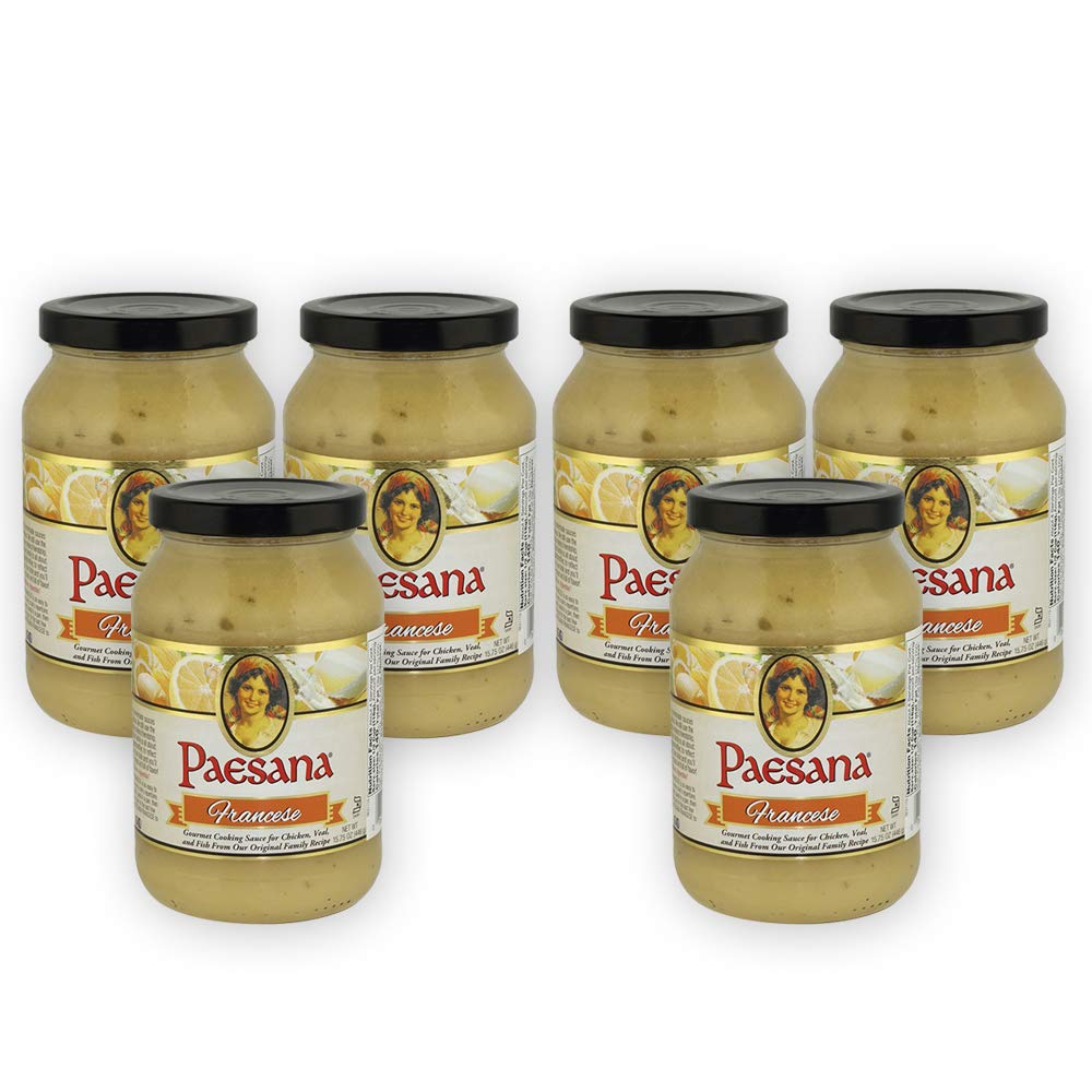 Paesana Gourmet Cooking Sauce - Simmer Sauce with White Wine, 15.75 oz Jar (Pack of 6) - Great for Chicken, Veal, or Fish