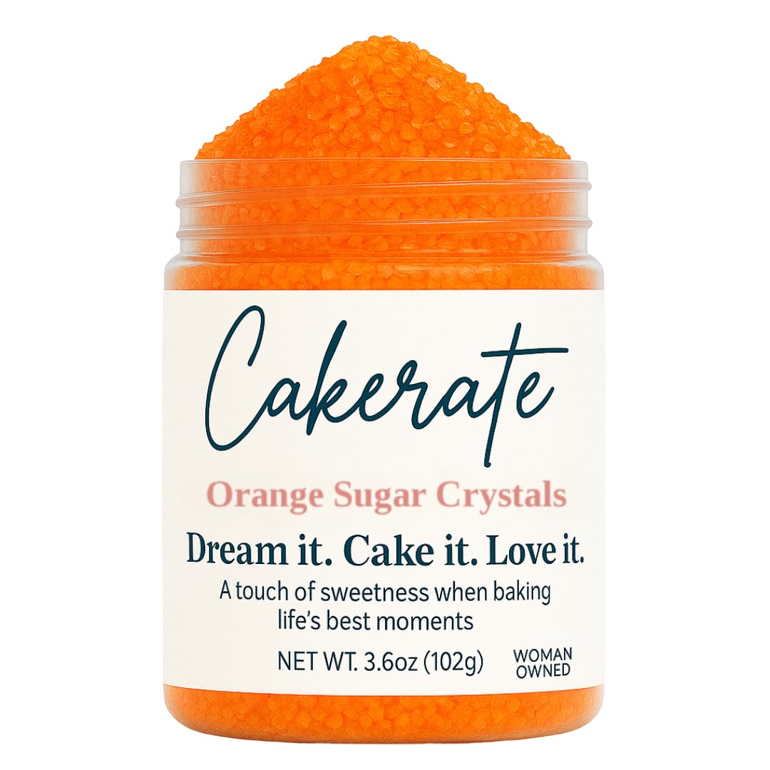 Wholesale Sugar Flowers Orange Sugar Crystals - 3.6 oz, Ideal for Cake and Dessert Decoration, Adds Crunch and Shine