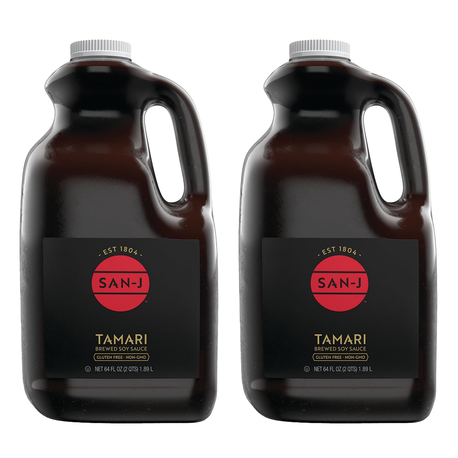 San-J - Gluten Free Tamari Soy Sauce - Specially Brewed - Made with 100% Soy - 64 oz. Container - 2 Pack