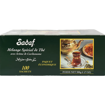 Sadaf Cardamom Tea Bags | Special Blend Cardamom Ceylon Black Tea | Quicktea Product Harvested In Sri Lanka | 100 Bags (Pack Of