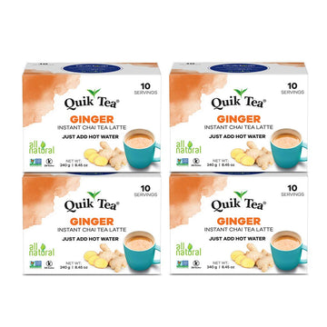 Quiktea Tea Latte, Ginger Chai, 8.5 Ounce (Pack Of 4)