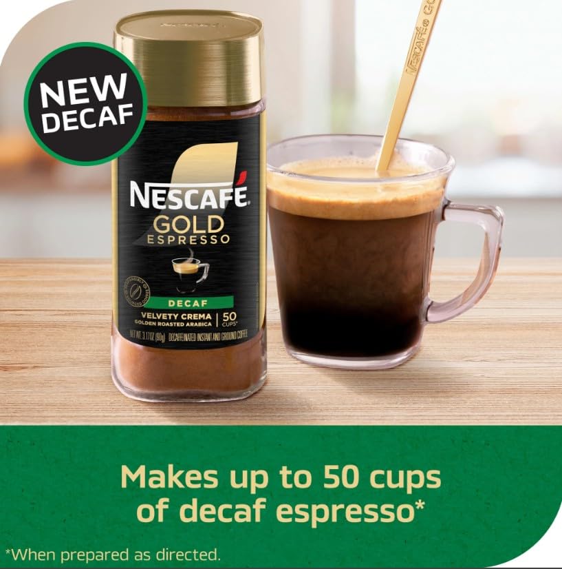 NESCAFÉ Gold Espresso Decaf Coffee, 3.5 Ounce (Pack of 1)
