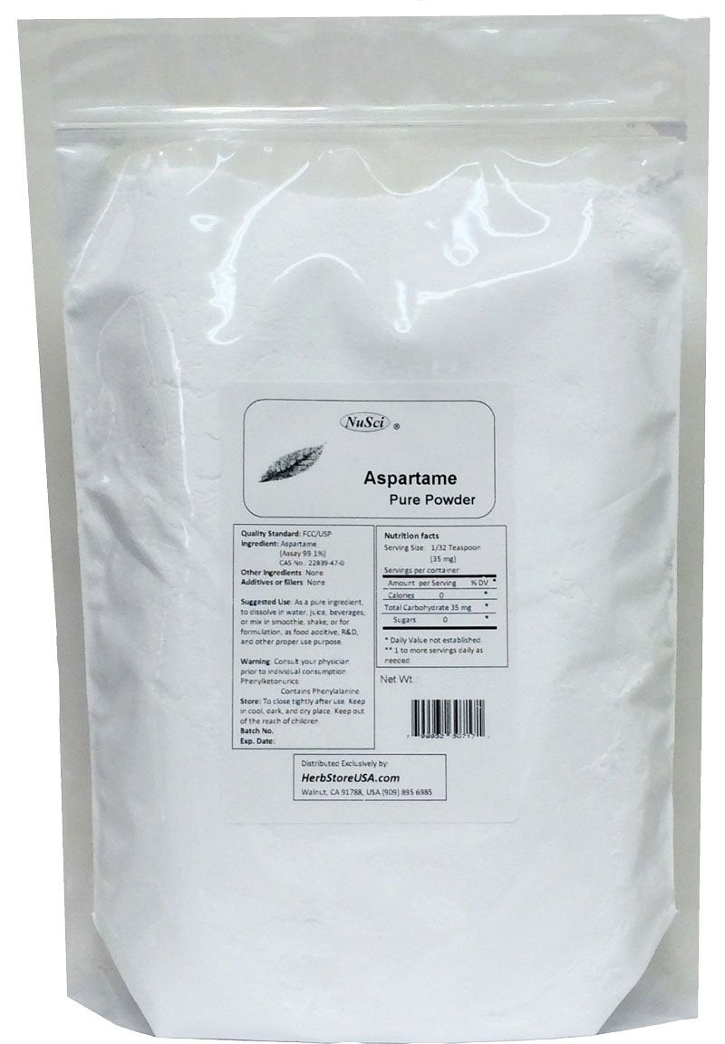 NuSci Aspartame Pure Powder 50 grams (1.75 oz) Low Calorie Sweetener
