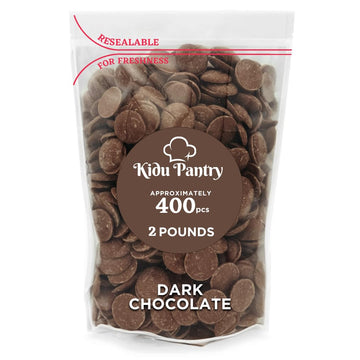 Kidu Pantry Melting Dark Chocolate Wafers 32 Ounces - 2 Pounds Bulk In Resealable Bag