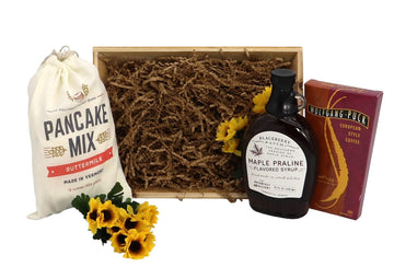 Gift Basket Village: Gourmet Breakfast Gift Crate - Artisan Pancake Mix, Premium Syrup & Rich Coffee
