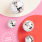 xo, Fetti Disco Ball & Cowgirl Boot Cake Topper Set - 5 Pieces for Bachelorette, Rodeo Birthday, 70s Groovy Decor, Silver