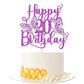 Kaoenla Butterfly Happy 20th Birthday Cake Topper, Purple Glitter 3D Decor