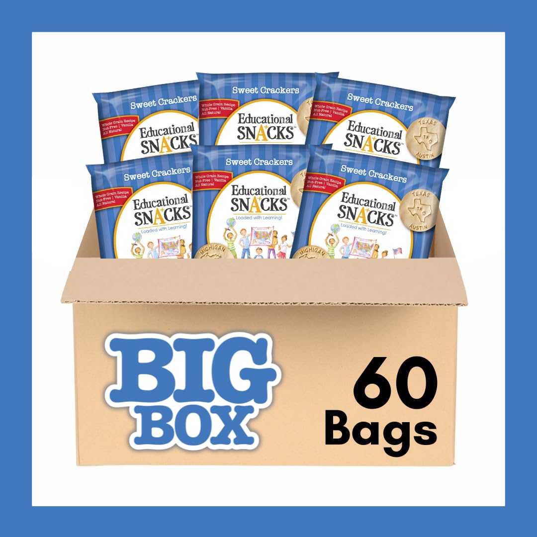 DICK & JANE EDUCATIONAL SNACKS - Nut-Free States & Capitals Edition - 60-Pack, 1 Ounce Each, All-Natural Snacks for Kids