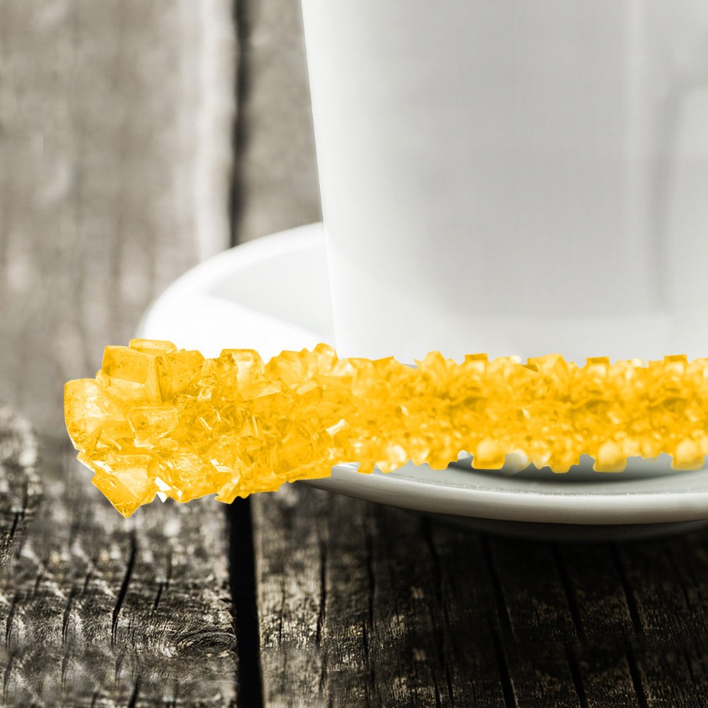 Extra Large Rock Candy Sticks: 48 Banana Lollipop - Yellow Rock Candy Sticks - Individually Wrapped - Espeez Rock Candy Sticks For Candy Buffet, Birthdays, Weddings, Receptions And Baby Shower