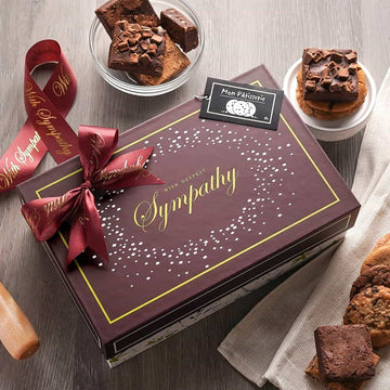 Broadway Basketeers Deluxe Condolence Sympathy Gift Baskets, Fresh Baked Assorted Brownies & Cookies Gift Box, Individually Wrap