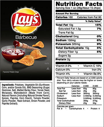 Lay'S Potato Chips, Party Size Barbecue, 15.25 Ounce