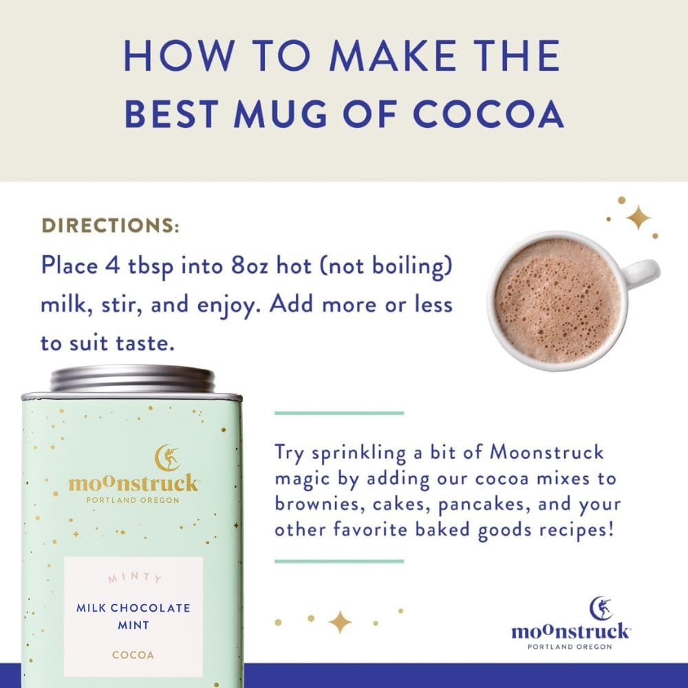 Moonstruck Chocolate Mint Chocolate Mint Hot Cocoa Mix, 9.5Oz (Pack Of 1)