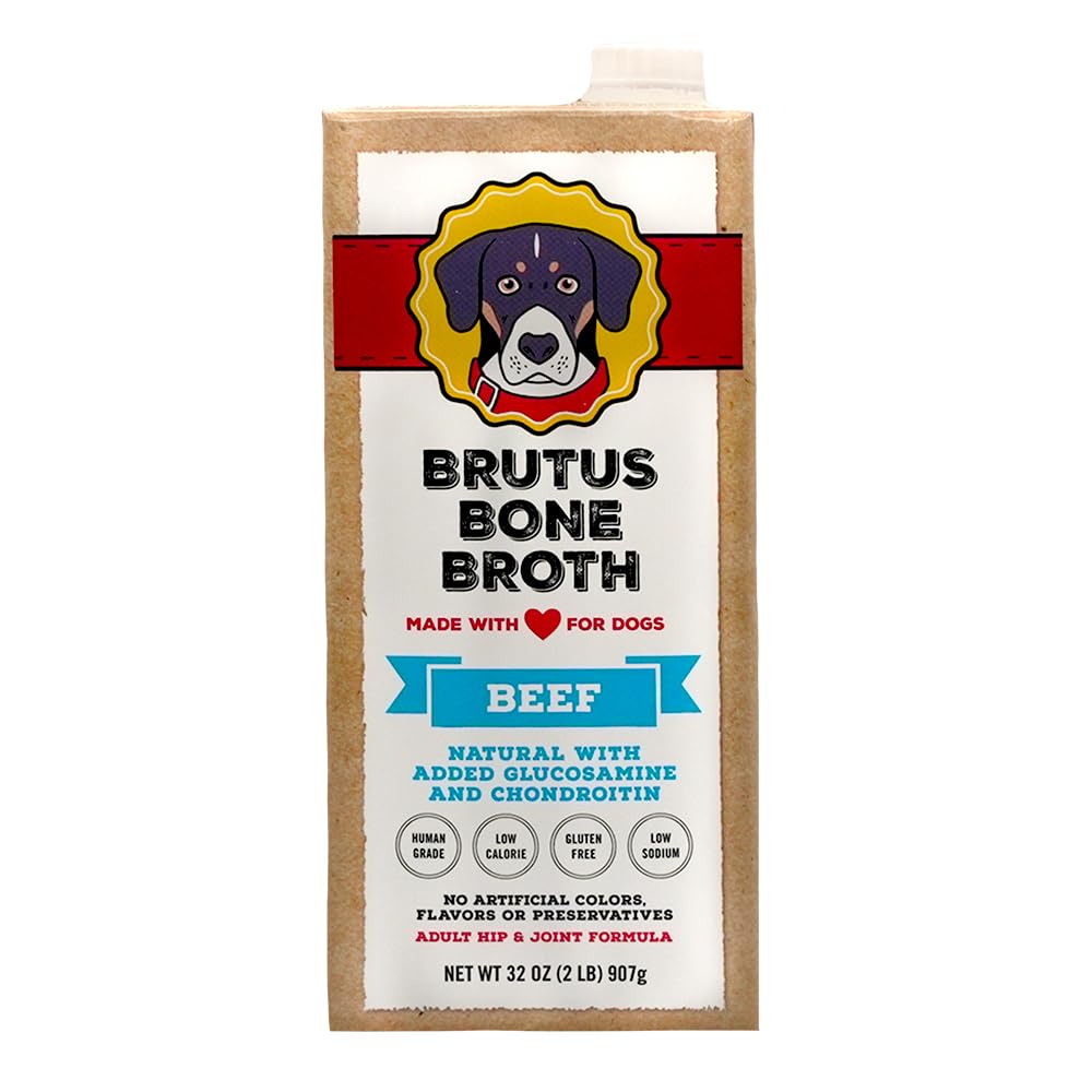 Brutus Bone Broths Beef Bone Broth Wet Dog Food, 32 oz.