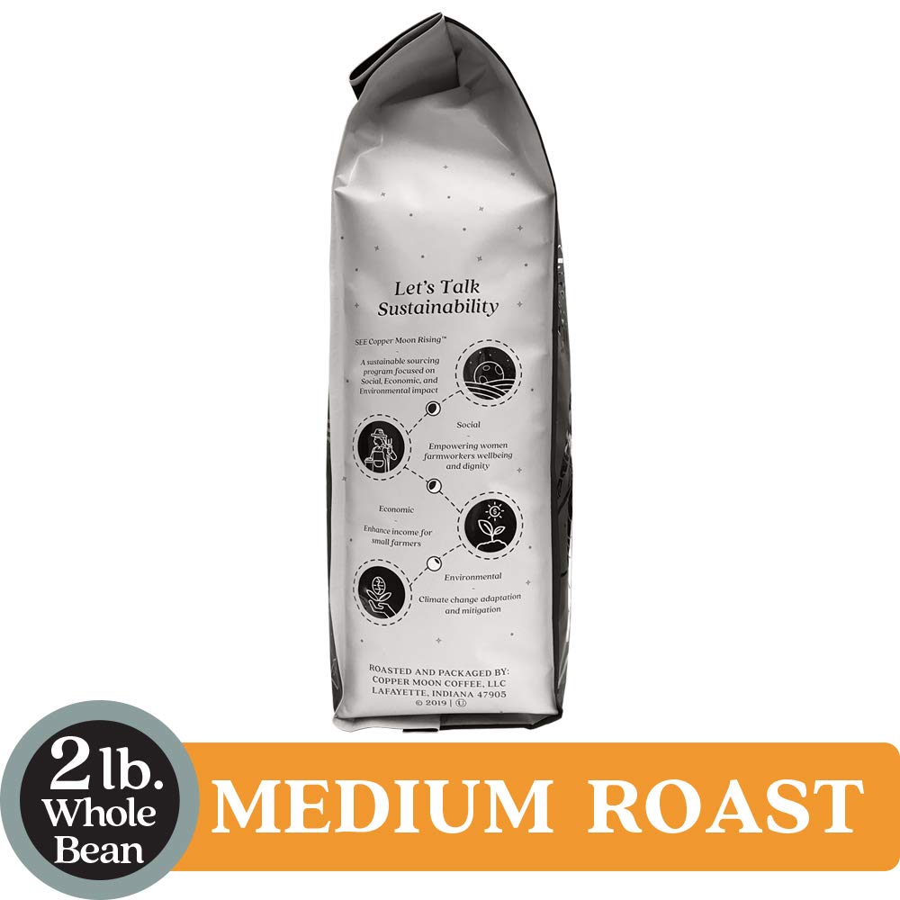 Copper Moon Medium Roast Whole Bean Coffee, Stargazer Blend, 2 Lb