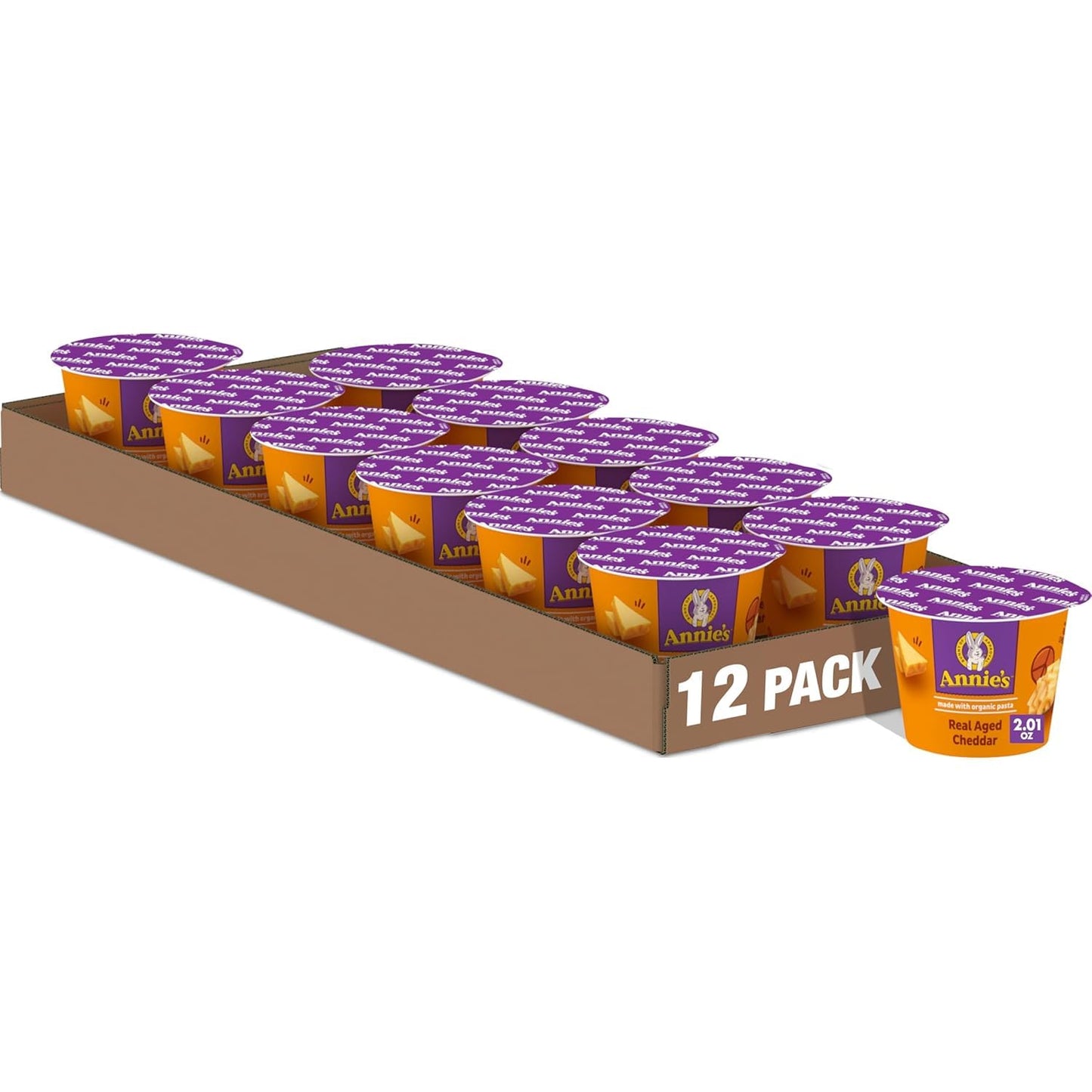 Annie S Real Aged Cheddar Microwavable Mac And Cheese Cup With Organic Pasta  Made With Real Cheese  Dinner Side Or Snacks  2.01 Oz (Pack Of 12)
