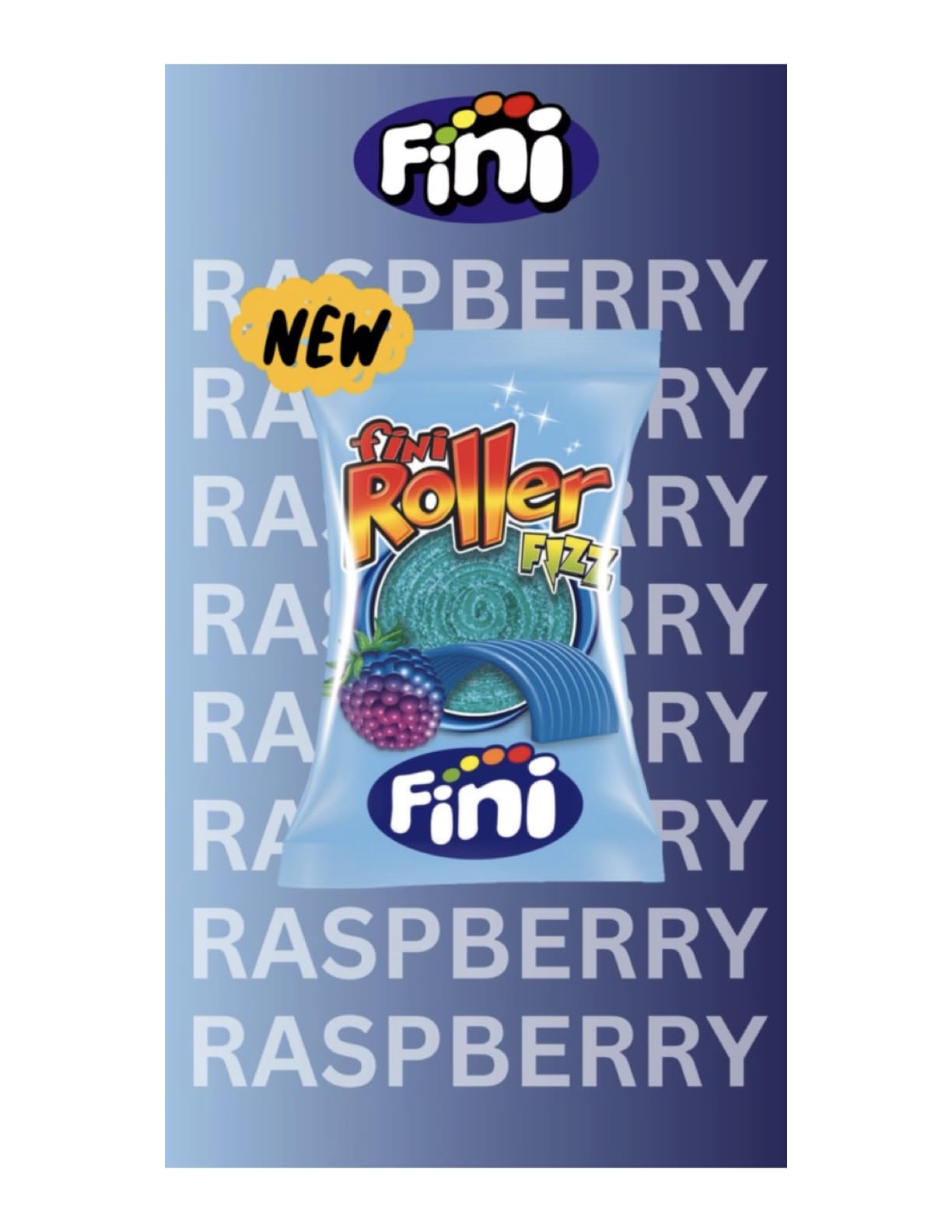 Fini Blue Raspberry Rollers Extra Sour Candy (40 Count)