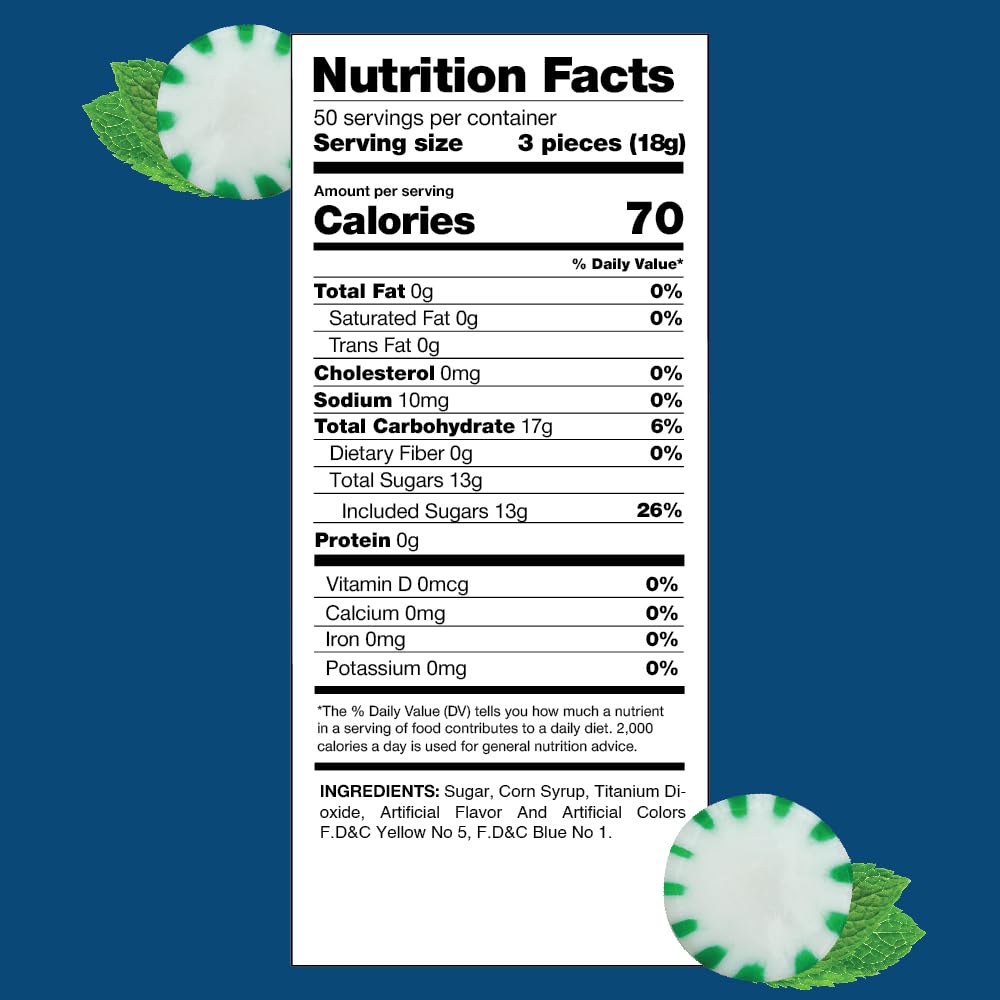 Arcor Starlight Mints - 2 Pound Bulk Pack (About 150 Count) - Spearmint Hard Candy