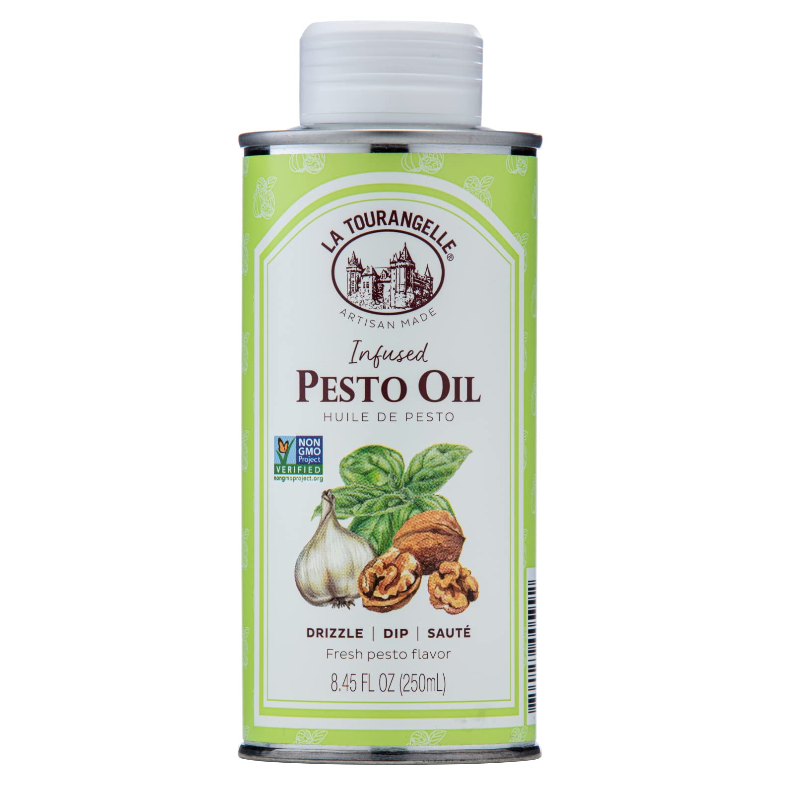 La Tourangelle, Pesto Infused Oil, Drizzle onto Pasta and Salads, Whisk in Seasonings for Easy Dipping Sauce, Vinaigrette, or Ma