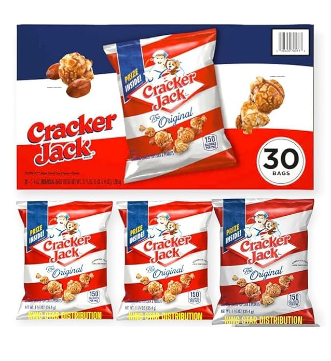 Crackerr Jack The Original Caramel Coated Popcorn, 30 Bags (1 Box)