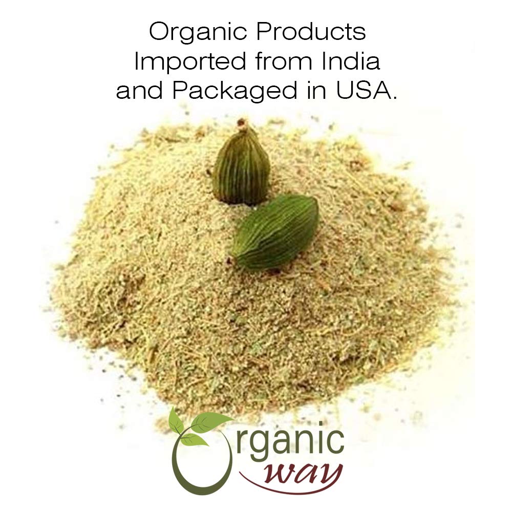 Organic Way Green Cardamom / Elaichi Powder (Elettaria Cardamomum) - Kosher & Usda Certified | Non-Gmo & Gluten Free | Resealabl