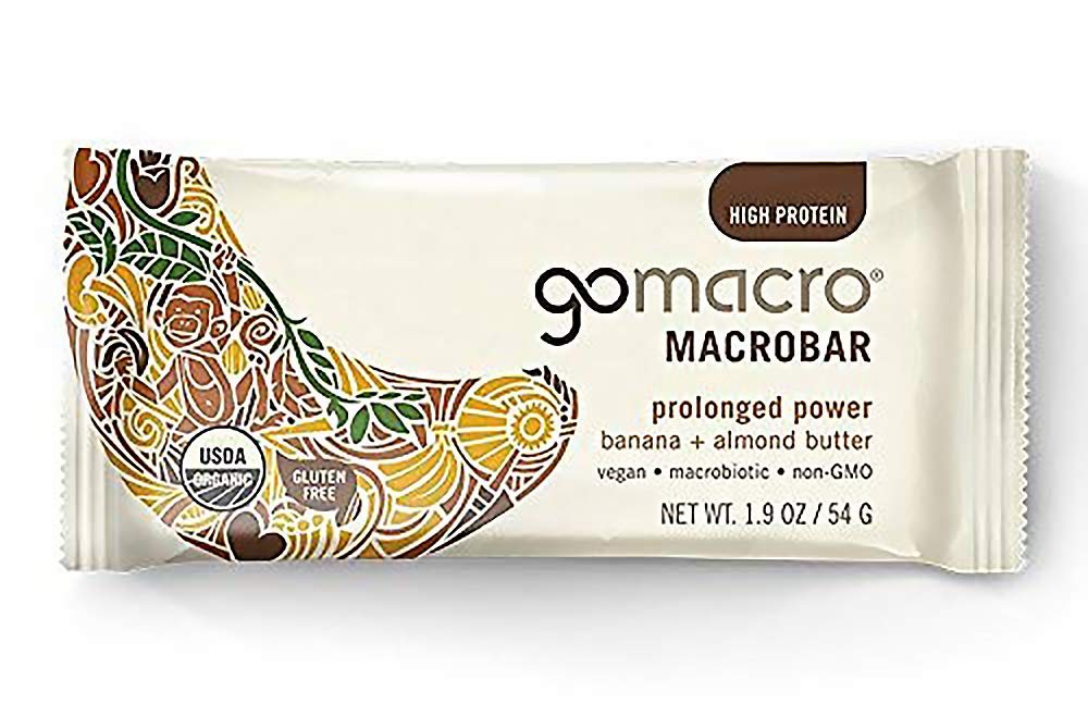 Gomacro Macrobar Organic Vegan Protein Bars Banana + Almond Butter 1.9 Ounce Bars (Pack Of 12)