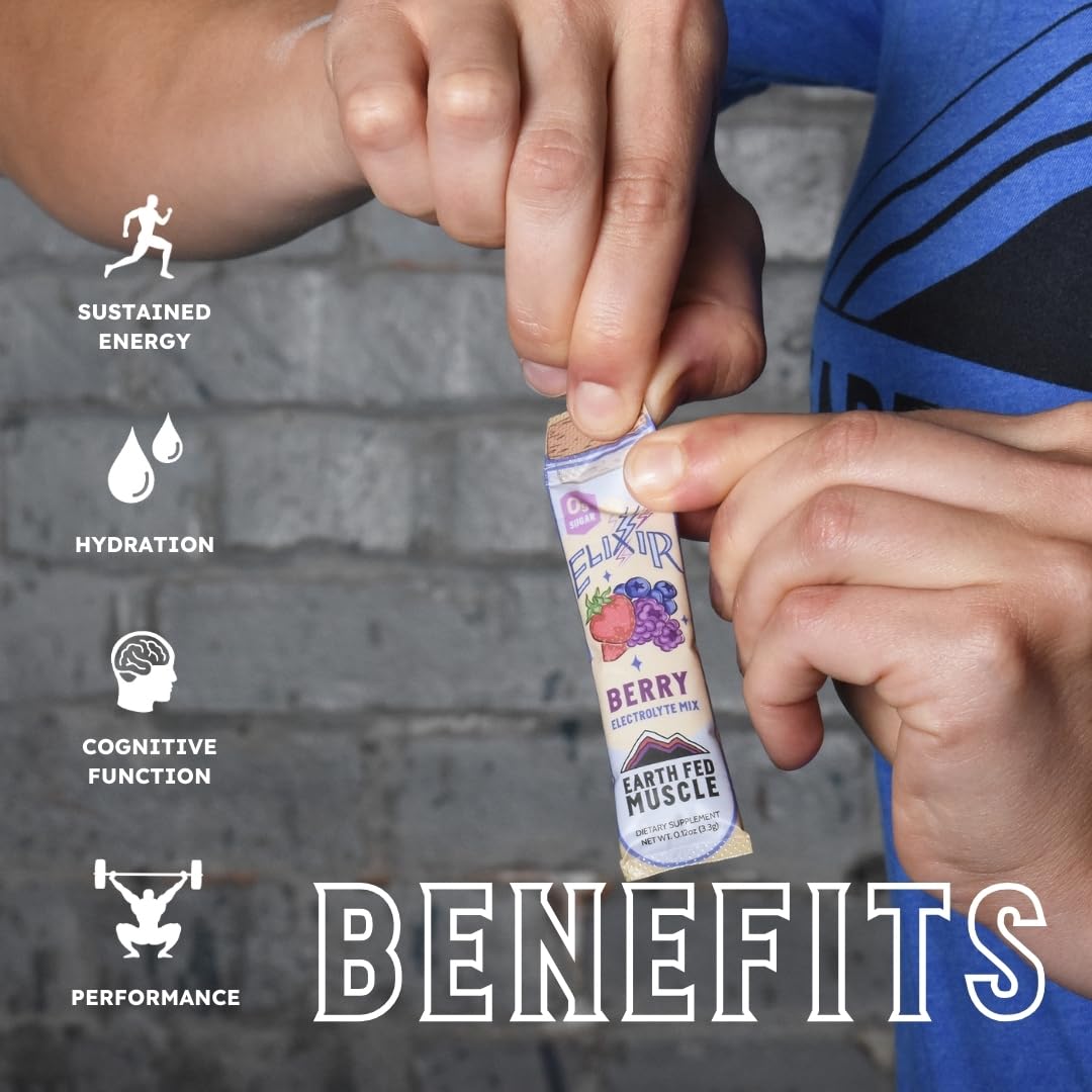 Elixir Berry Electrolyte Packets - Zero Calorie, Sugar-Free, 30 Sticks