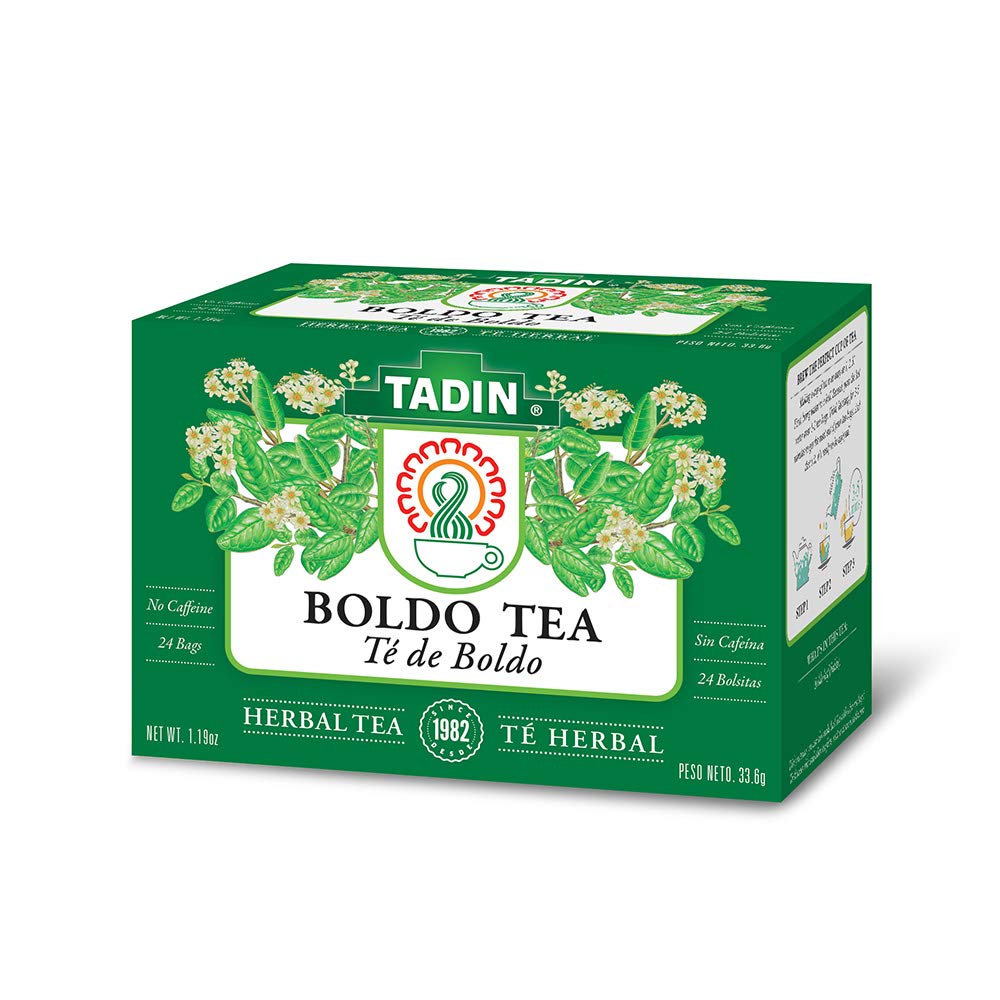 Tadin Boldo Herbal Tea - Caffeine Free - 24 Tea Bags - 1.19 oz - Pack of 3