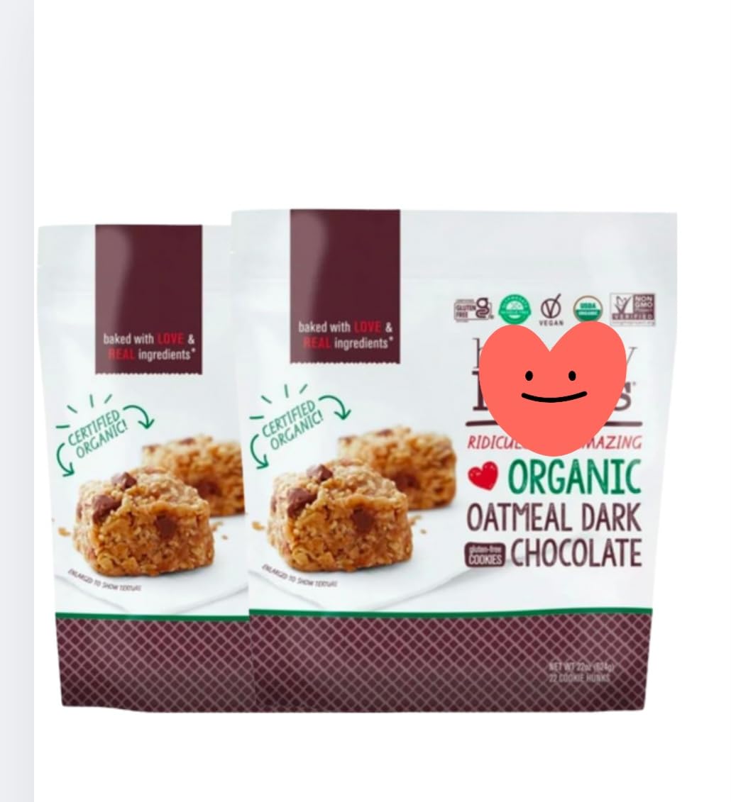 Hunks Organic Oatmeal Dark Chocolate Cookies, Gluten Free, Vegan, 22 Count, 22oz, 2 Pack