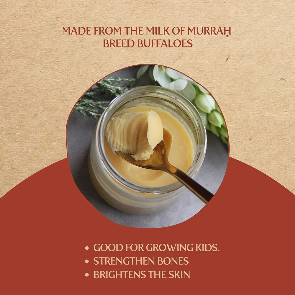 Indicow Murrah Buffalo Desi Ghee | Grass Fed Buffalo| Pure Authentic Vedic (1000ML(33.8oz), Buffalo Ghee) |Clarified Butter