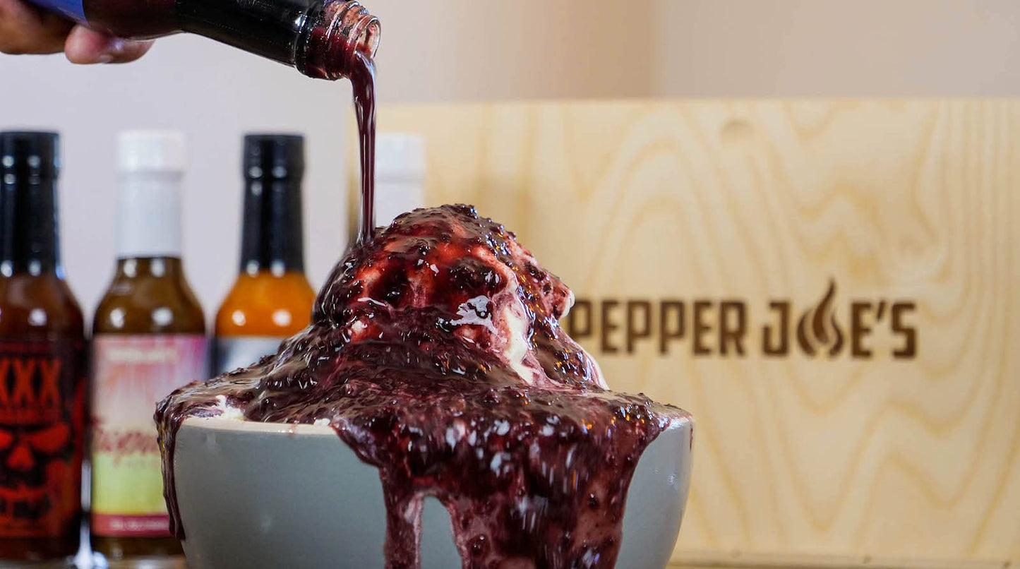 Pepper Joes Blueberry Carolina Reaper Hot Sauce - Premium Carolina Reaper Hot Sauce - Made with a Worlds Hottest Chili Pepper an