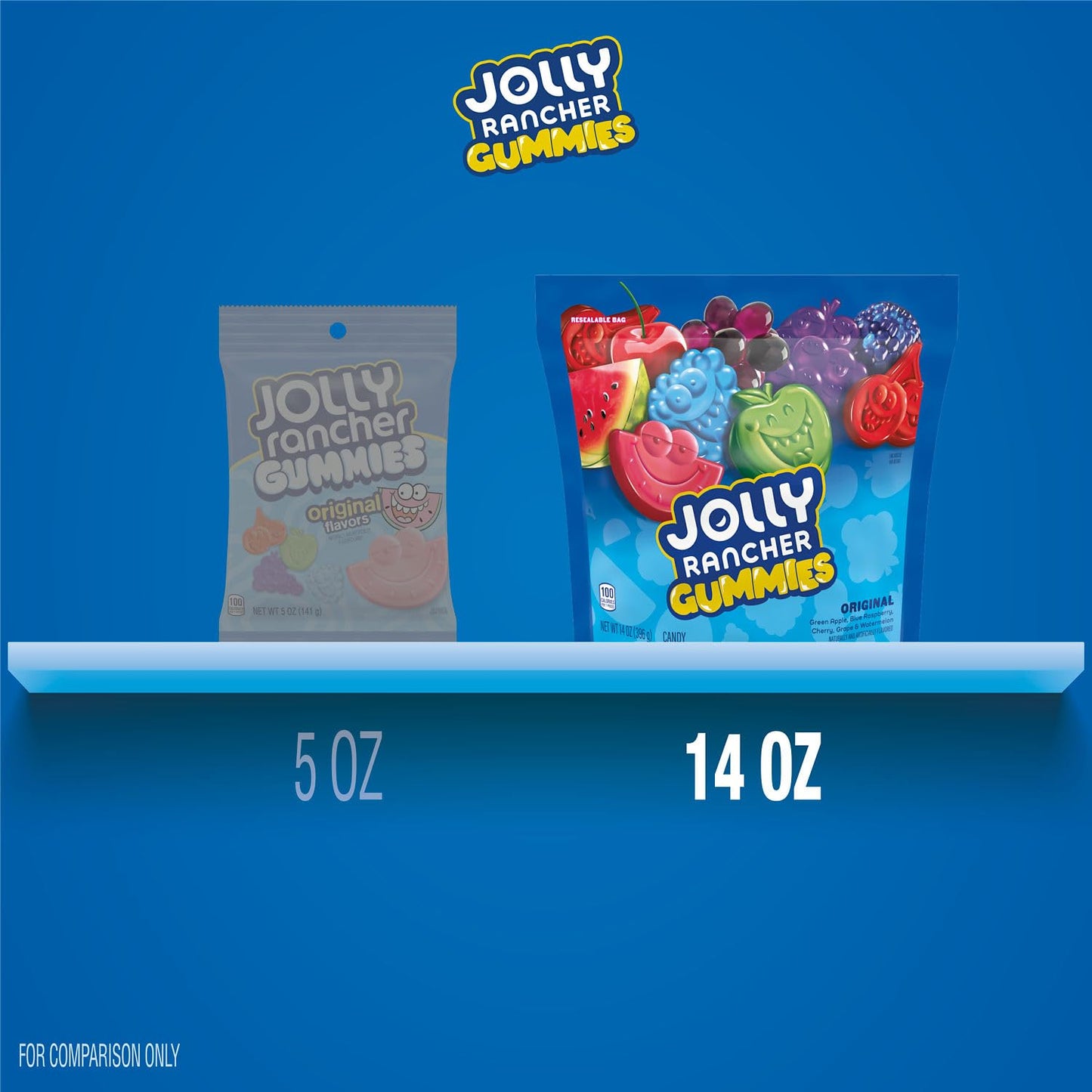 Jolly Rancher Gummies Assorted Fruit Flavored Candy Bag, 14 Oz