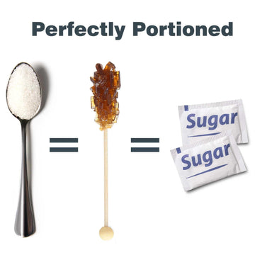 Brown Sugar Sticks Individually Wrapped Perfect For Coffee Tea And Drinks, Barista Swizzle Sticks And Rock Candy Crystals, 25 Pieces