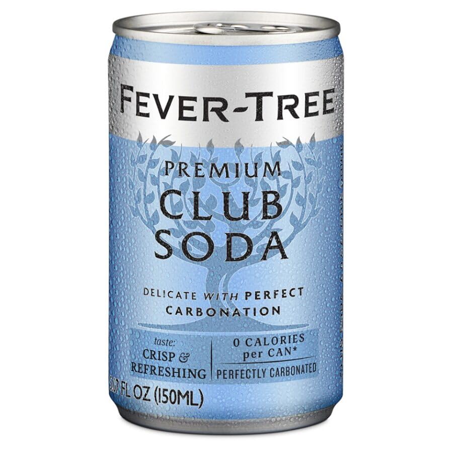 Fever-Tree Club Soda - Premium Mixer - Naturally Sourced Ingredients - 5.07 fl oz Cans - Pack of 8