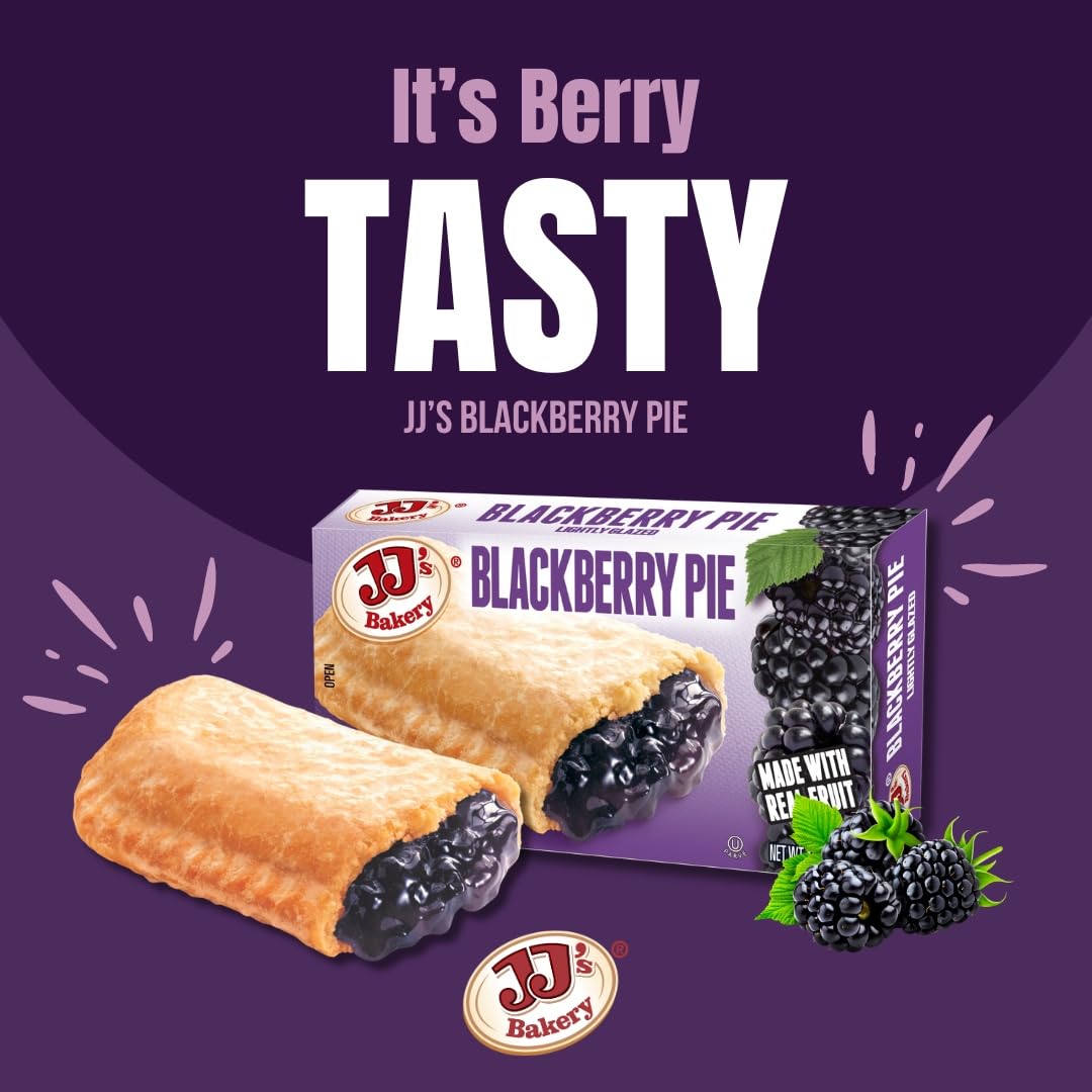 Jj'S Bakery Blackberry Pie Snack Pies, Individual Dessert, Fresh-Baked, Nut-Free, Kosher Parve, 4 Oz Each (Pack Of 12)
